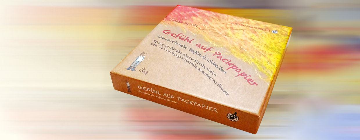 Gefühl auf Packpapier – Gezeichnete Befindlichkeiten (Luxusbox)“. 50 Karten für das eigene Wohlbefinden oder den pädagogischen/therapeutischen Einsatz