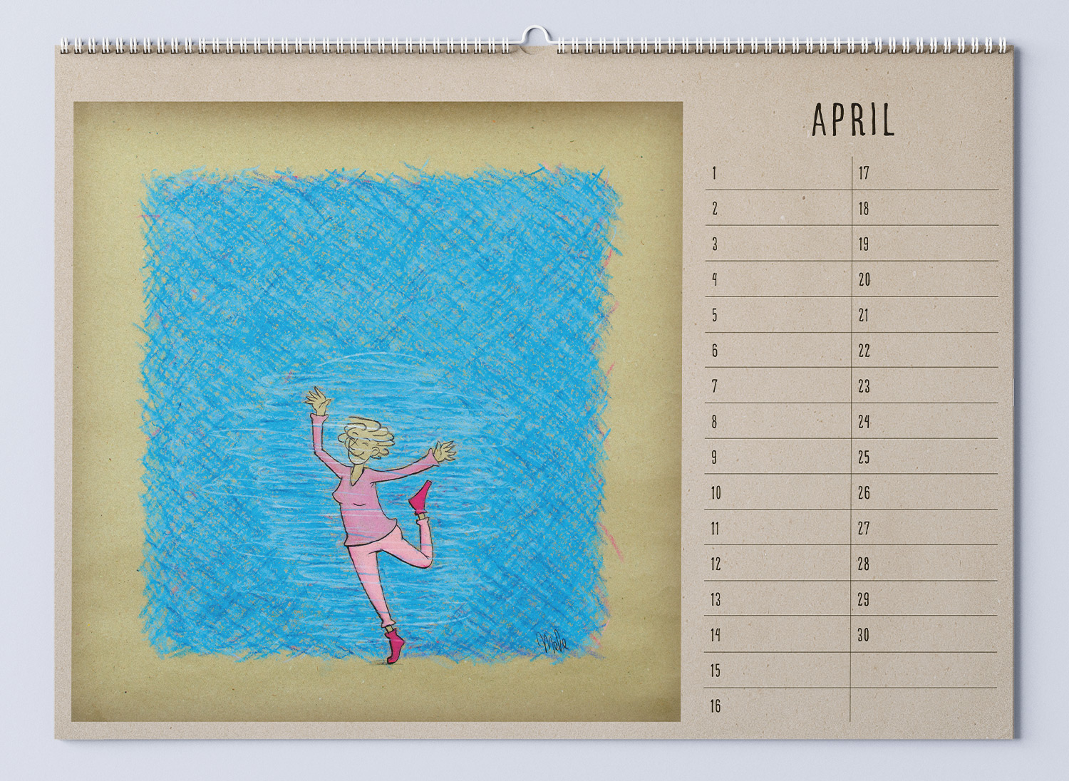 4 Calendar Mockup April