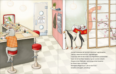 Pinguine in der Sushi-Bar