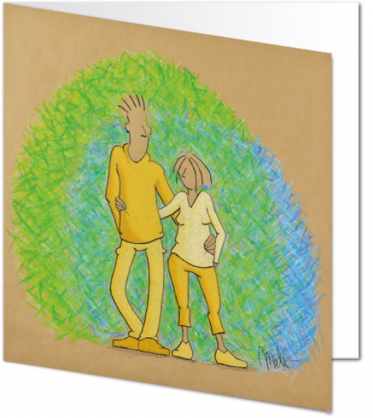 Klappkarte 10 x 10 cm: Ich & Du - im Arm