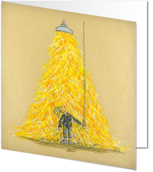 Klappkarte 10 x 10 cm: Gefühl auf Packpapier – Lichtdusche